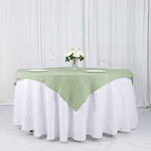 Vierkant polyester tafelkleed 54x54 inch, saliegroen (10 stuks)