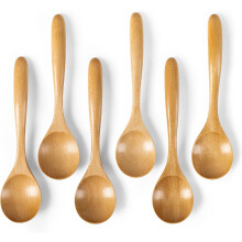 Ovale Kochlöffel aus Holz, 17 cm, 6er-Packung