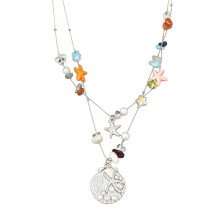 Beautiful Bohemian Shell Starfishes Beaded Necklace For Women-A