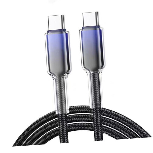 1m Long 120W Super Fast Charge Type C Data Cable Ice-TCTC Black