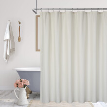 Cortina de ducha de microfibra repelente al agua, 72 x 72 pulgadas, gris.