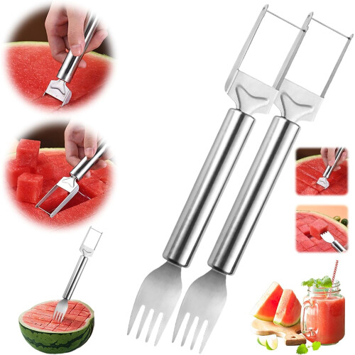 2-Piece Stainless Steel Watermelon Cutter Set