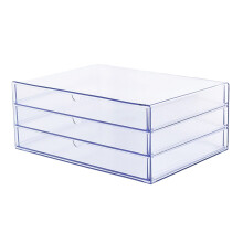 Stapelbare acrylvitrinekast met 3 compartimenten, ideaal voor