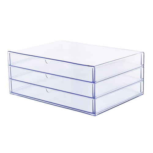 Stapelbare acrylvitrinekast met 3 compartimenten, ideaal voor