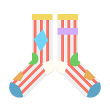 Geometric Cotton Socks For Women And Men Breathable For-RED