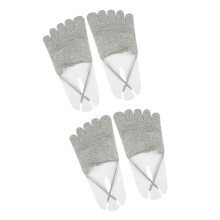 2 Pairs Women Cotton Blend Toe Socks Seamlessly-Gray Full toe