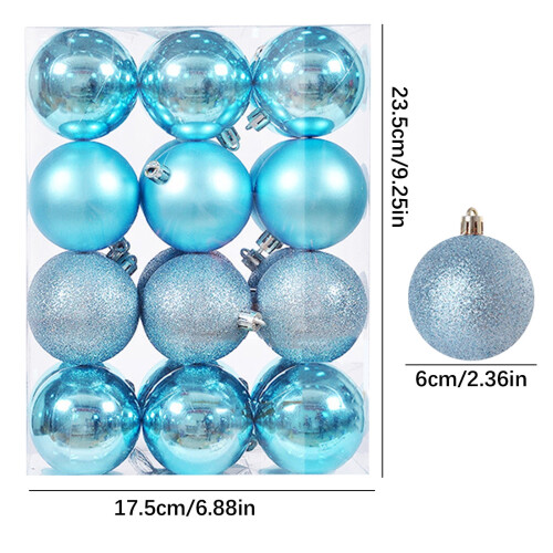 Staron light blue Christmas ornaments 60mm 24 pcs 2