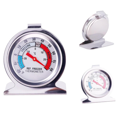 Refrigerator Thermometer, Fridge Thermometer Large Dial with Red Indicator Thermometer, -20-80F 2