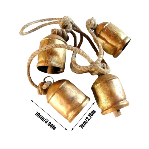 Tanuke-riipus, tuulikello, 4 kelloa, vintage-metallia 2