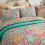 JML dynesett queen size vendbart 3-delt turkis mandarin 4