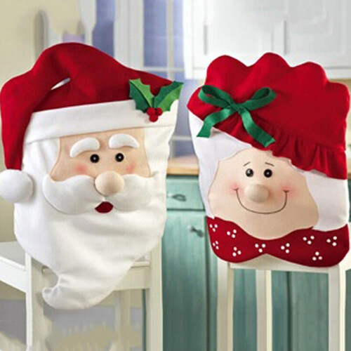 Christmas chair covers red non-woven 2 pcs 1