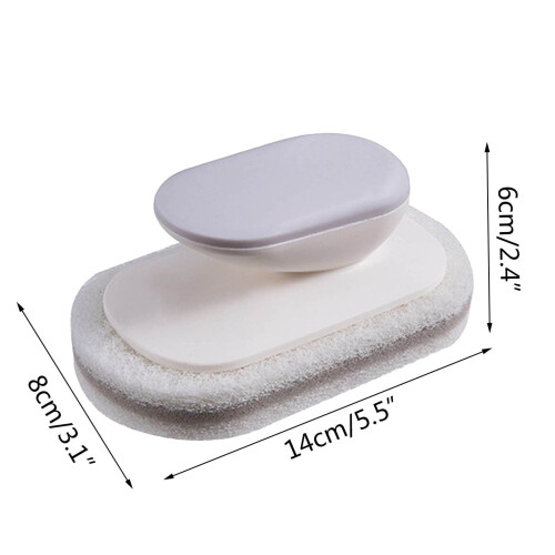 Cleaning Brush Grey PP + Scouring Pad 1 Piece 1