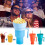 Snackbecher mit Strohhalm, 1000 ml, kompatibel mit Standarddeckeln 3