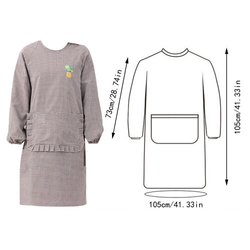 Grembiule da cucina da donna a maniche lunghe con tasche 1