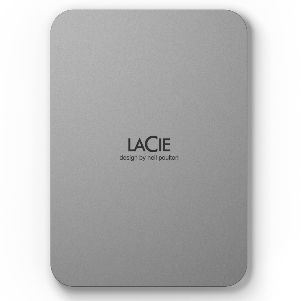 Lacie Mobile Drive V2 5Tb Â Slim Design, UsbâC Portable External Hard Drive, 2.5ÂInch, Moon For Mac & Windows Â Rescue Data Recovery I Silver 5006331823139
