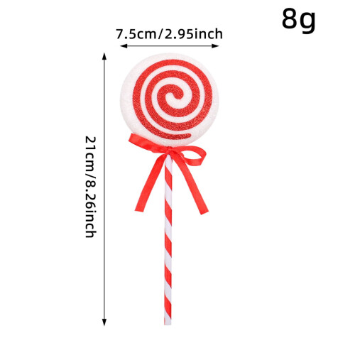 Candy Christmas Tree Ornament Red White Lollipop 1 Piece 2