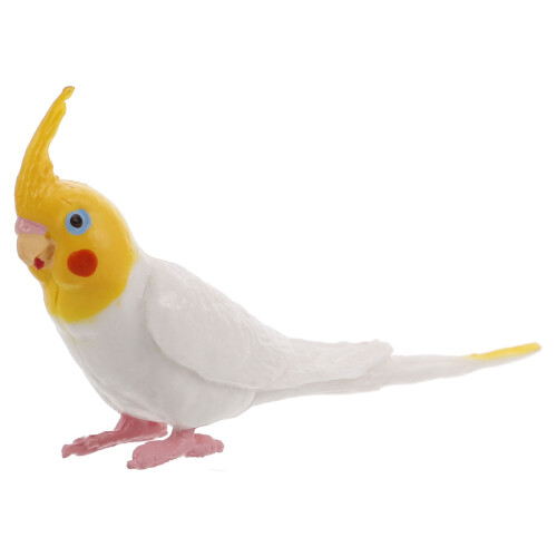 Perruche calopsitte décorative en PVC blanc 9,5 cm
