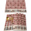Set van 6 rustieke placemats met rood sterrenpatroon. 1