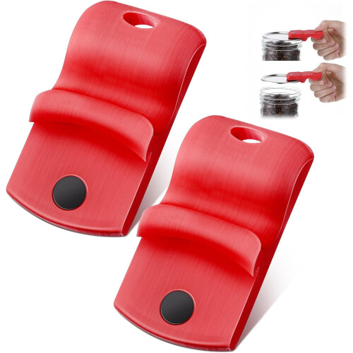 Ouvre-bocal magnétique Mason, lot de 2, rouge