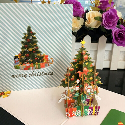 Κάρτες Happy Holidays από λευκό χαρτόνι, σετ 3D εφέ, 1 τεμ.