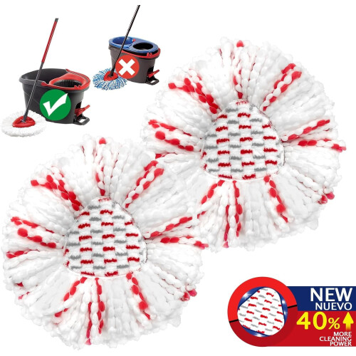 Mop Heads Replacement Microfiber 2 Pack