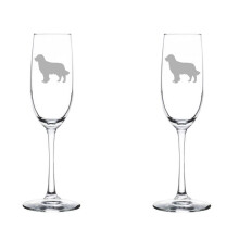 Champagnerflöten aus Glas mit Golden-Retriever-Motiv, 2 Stück, 8 Stück