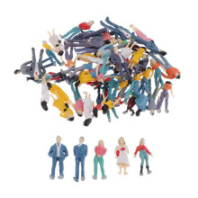 Modelltågsfigurer 1: 50 skala målad 50-pack