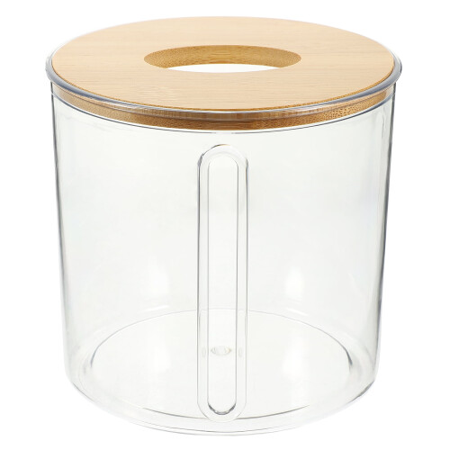 Auto tissuehouder van acryl, plastic en bamboe (1 stuk)
