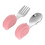 Kids' Stainless Steel Fork and Spoon Set with Silicone 1