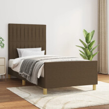 vidaXL sengestel uden madras mørkebrun 90x200 cm stof