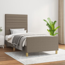 vidaXL sengestel uden madras taupe 90x190 cm stof