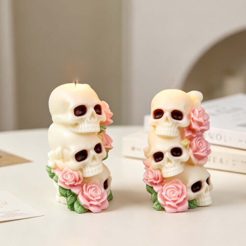 Skeleton Head Shape Silicone Candle Molds For Resin Casting 1