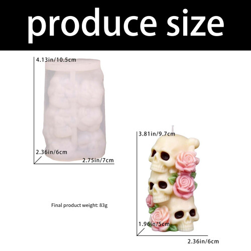 Skeleton Head Shape Silicone Candle Molds For Resin Casting 2