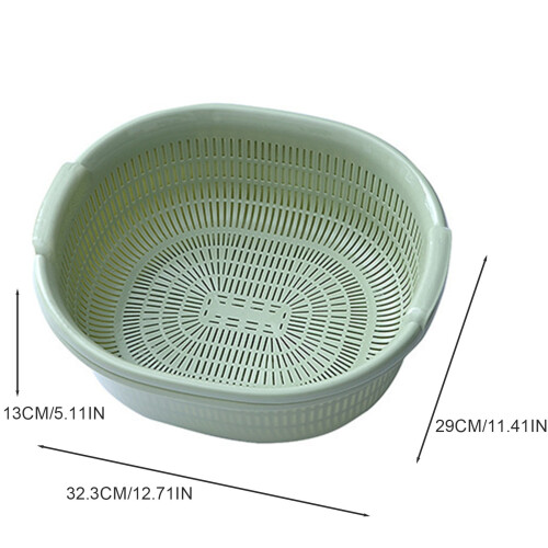 Dirt Cheap Double-Layer Drain Basket for Kitchen, Rice, Veggies & Fruit – Compatible with Standard Sinks 2