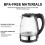 Electric Tea Kettle Glass 1.7L Auto Shut-off Stainless 7