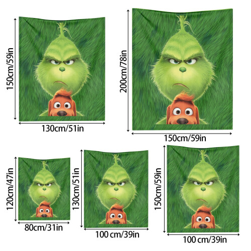 Couverture polaire de Noël Grinch 152 x 102 cm 1