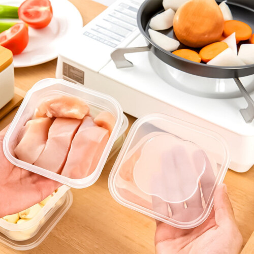 Refrigerator Storage Box with Lid 350/650 mL Transparent 2