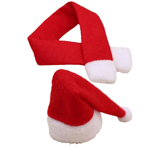 Mini écharpes de Noël décoratives pour couverts et bouteilles de vin 1