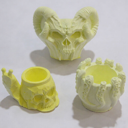 Handmade Silicone Mould For Artistic Skull Octopuses-89 1