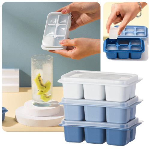 Zynic silicone ice cube tray with lid and storage box 18 pcs 1