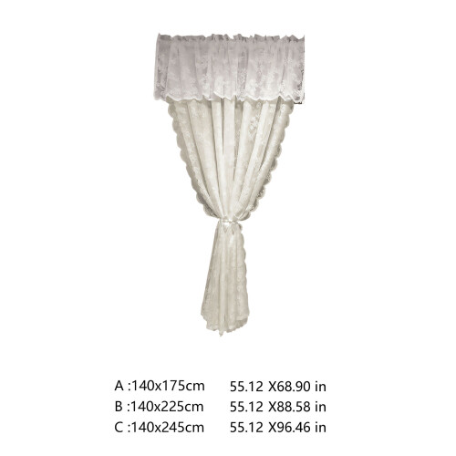 Light Filtering Window Sheer Curtain with-Black 140x225cm 2