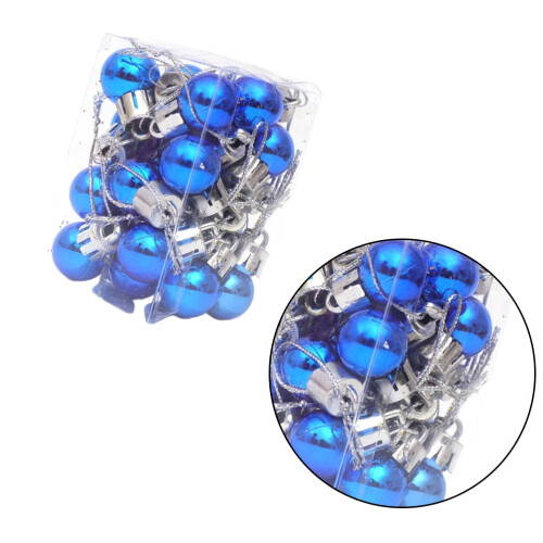 Christmas Tree Ball Ornaments Blue Round 24 pcs 2