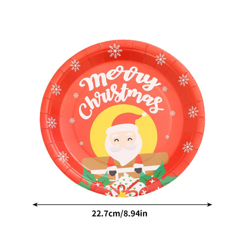 Santa Christmas Paper Plates 9 inch Multicolor 16 Pack 2