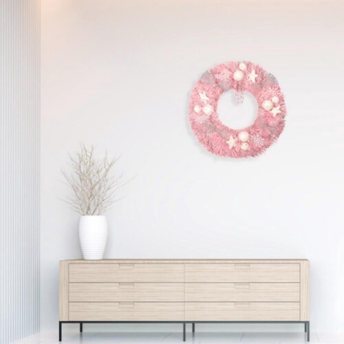 Couronne de Noël artificielle avec boules décoratives 1