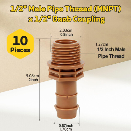20 Pieces Yellow Plastic Threaded Hose Adapter For Efficient 2