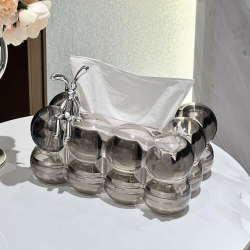 Waterproof Plastic Tissue Stand-Transparent color Bring bunnys 2