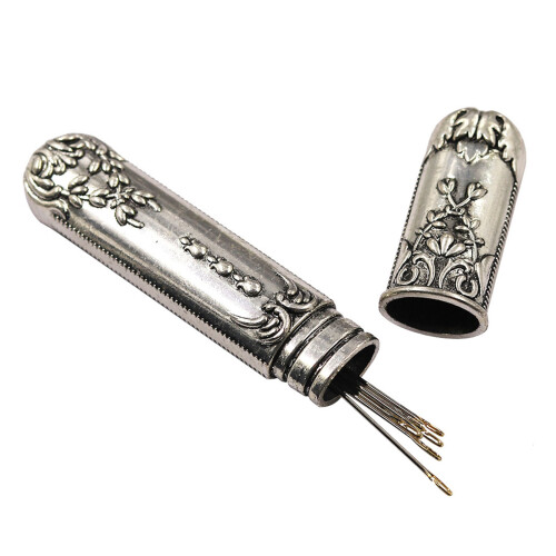 Retro Metal Needle Holder Decorative Thread And Needle-Silver 2