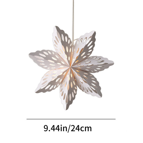 Paper Snowflake Hanging Decorations White 12 pcs 2
