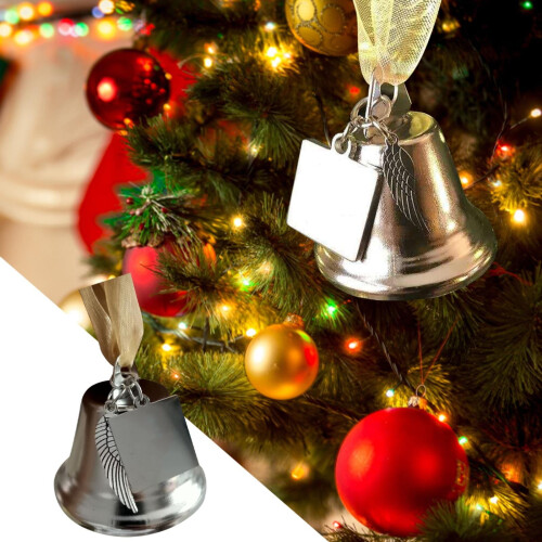Gold Metal Christmas Tree Bell Ornament 1