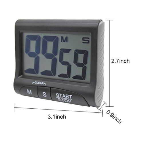 LCD Kitchen Timer with Large Digits Count Up Down 1